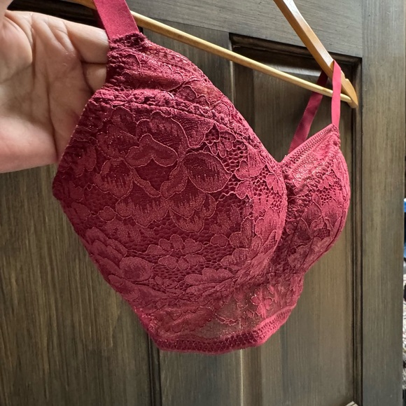 Knix Wireless DEEP RED Lace bustier bra - size S++ - Picture 4 of 11